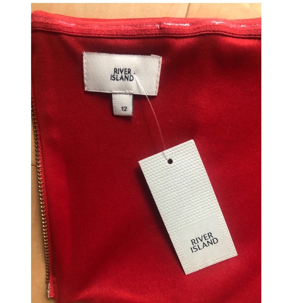 🆕 River Island Red Oversized Bow Crop Top - Picture 8 of 12